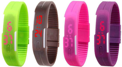 NS18 Silicone Led Magnet Band Watch Combo of 4 Green, Brown, Pink And Purple Watch - For Couple
NS18 Silicone Led Magnet Band Watch Combo of 4 Green, Brown, Pink And Purple Watch - For Couple