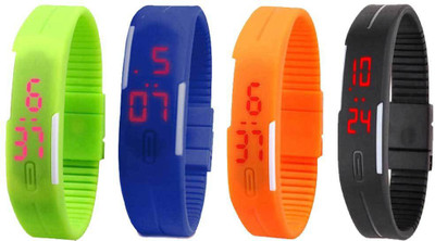 Kissu Led Magnet Band Combo of 4 Green, Blue, Orange And Black Watch - For Men & Women
Kissu Led Magnet Band Combo of 4 Green, Blue, Orange And Black Watch - For Men & Women