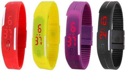 Kissu Led Magnet Band Combo of 4 Red, Yellow, Purple And Black Watch - For Men & Women
Kissu Led Magnet Band Combo of 4 Red, Yellow, Purple And Black Watch - For Men & Women