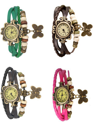 NS18 Vintage Butterfly Rakhi Combo of 4 Green, Black, Brown And Pink Watch - For Women
NS18 Vintage Butterfly Rakhi Combo of 4 Green, Black, Brown And Pink Watch - For Women