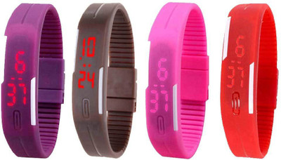 Kissu Led Magnet Band Combo of 4 Purple, Brown, Pink And Red Watch - For Men & Women
Kissu Led Magnet Band Combo of 4 Purple, Brown, Pink And Red Watch - For Men & Women