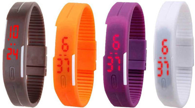 NS18 Silicone Led Magnet Band Combo of 4 Brown, Orange, Purple And White Watch - For Boys & Girls
NS18 Silicone Led Magnet Band Combo of 4 Brown, Orange, Purple And White Watch - For Boys & Girls