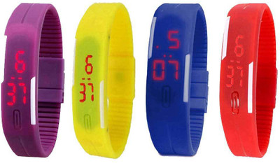 Kissu Led Magnet Band Combo of 4 Purple, Yellow, Blue And Red Watch - For Men & Women
Kissu Led Magnet Band Combo of 4 Purple, Yellow, Blue And Red Watch - For Men & Women