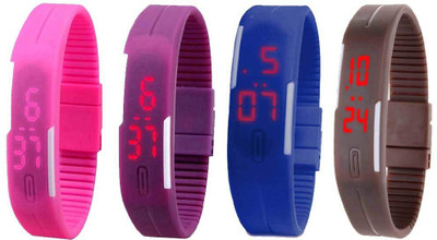 Kissu Led Magnet Band Combo of 4 Pink, Purple, Blue And Brown Watch - For Men & Women
Kissu Led Magnet Band Combo of 4 Pink, Purple, Blue And Brown Watch - For Men & Women