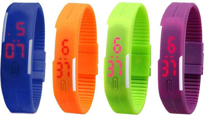 Kissu Led Magnet Band Combo of 4 Blue, Orange, Green And Purple Watch - For Men & Women
Kissu Led Magnet Band Combo of 4 Blue, Orange, Green And Purple Watch - For Men & Women