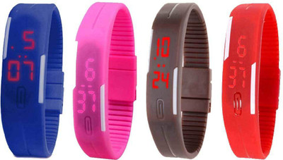 Kissu Led Magnet Band Combo of 4 Blue, Pink, Brown And Red Watch - For Men & Women
Kissu Led Magnet Band Combo of 4 Blue, Pink, Brown And Red Watch - For Men & Women