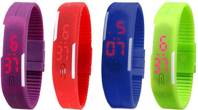 Kissu Led Magnet Band Combo of 4 Purple, Red, Blue And Green Watch - For Men & Women
Kissu Led Magnet Band Combo of 4 Purple, Red, Blue And Green Watch - For Men & Women