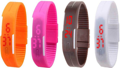 Kissu Led Magnet Band Combo of 4 Orange, Pink, Brown And White Watch - For Men & Women
Kissu Led Magnet Band Combo of 4 Orange, Pink, Brown And White Watch - For Men & Women