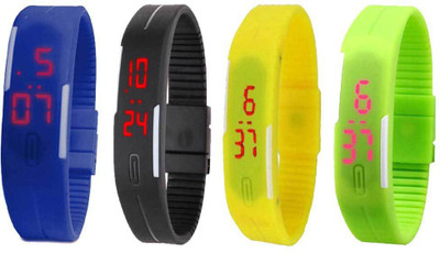 Kissu Led Magnet Band Combo of 4 Blue, Black, Yellow And Green Watch - For Men & Women
Kissu Led Magnet Band Combo of 4 Blue, Black, Yellow And Green Watch - For Men & Women