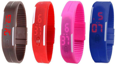 Kissu Led Magnet Band Combo of 4 Brown, Red, Pink And Blue Watch - For Men & Women
Kissu Led Magnet Band Combo of 4 Brown, Red, Pink And Blue Watch - For Men & Women
