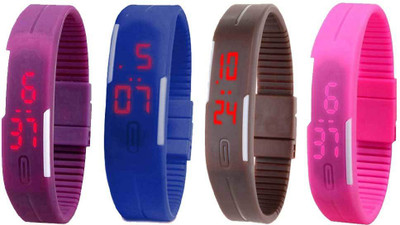 Kissu Led Magnet Band Combo of 4 Purple, Blue, Brown And Pink Watch - For Men & Women
Kissu Led Magnet Band Combo of 4 Purple, Blue, Brown And Pink Watch - For Men & Women