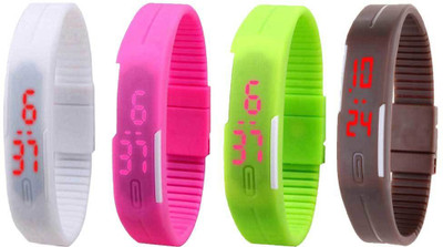 Kissu Led Magnet Band Combo of 4 White, Pink, Green And Brown Watch - For Men & Women
Kissu Led Magnet Band Combo of 4 White, Pink, Green And Brown Watch - For Men & Women