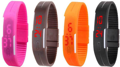 Kissu Led Magnet Band Combo of 4 Pink, Brown, Orange And Black Watch - For Men & Women
Kissu Led Magnet Band Combo of 4 Pink, Brown, Orange And Black Watch - For Men & Women