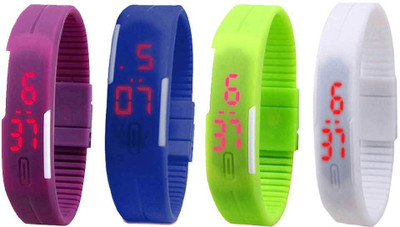 Kissu Led Magnet Band Combo of 4 Purple, Blue, Green And White Watch - For Men & Women
Kissu Led Magnet Band Combo of 4 Purple, Blue, Green And White Watch - For Men & Women