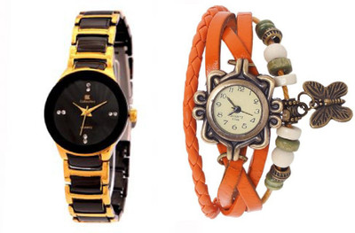 IIK Collection Gold-Orange Watch - For Women