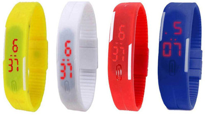 Kissu Led Magnet Band Combo of 4 Yellow, White, Red And Blue Watch - For Men & Women
Kissu Led Magnet Band Combo of 4 Yellow, White, Red And Blue Watch - For Men & Women