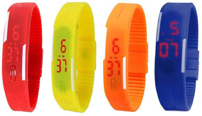 Kissu Led Magnet Band Combo of 4 Red, Yellow, Orange And Blue Watch - For Men & Women
Kissu Led Magnet Band Combo of 4 Red, Yellow, Orange And Blue Watch - For Men & Women