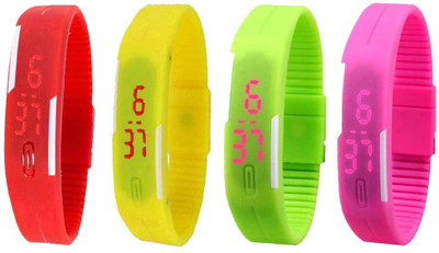 NS18 Silicone Led Magnet Band Combo of 4 Red, Yellow, Green And Pink Watch - For Boys & Girls
NS18 Silicone Led Magnet Band Combo of 4 Red, Yellow, Green And Pink Watch - For Boys & Girls