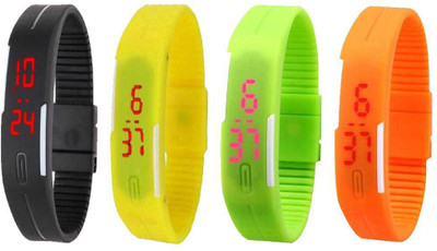 Kissu Led Magnet Band Combo of 4 Black, Yellow, Green And Orange Watch - For Men & Women
Kissu Led Magnet Band Combo of 4 Black, Yellow, Green And Orange Watch - For Men & Women