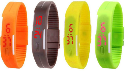 NS18 Silicone Led Magnet Band Combo of 4 Orange, Brown, Yellow And Green Watch - For Boys & Girls
NS18 Silicone Led Magnet Band Combo of 4 Orange, Brown, Yellow And Green Watch - For Boys & Girls