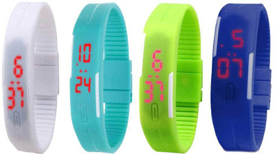 NS18 Silicone Led Magnet Band Combo of 4 White, Sky Blue, Green And Blue Watch - For Boys & Girls
NS18 Silicone Led Magnet Band Combo of 4 White, Sky Blue, Green And Blue Watch - For Boys & Girls