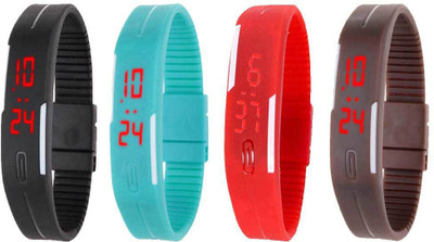 Kissu Led Magnet Band Combo of 4 Black, Sky Blue, Red And Brown Watch - For Men & Women
Kissu Led Magnet Band Combo of 4 Black, Sky Blue, Red And Brown Watch - For Men & Women