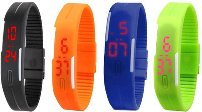 Kissu Led Magnet Band Combo of 4 Black, Orange, Blue And Green Watch - For Men & Women
Kissu Led Magnet Band Combo of 4 Black, Orange, Blue And Green Watch - For Men & Women