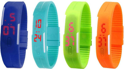 NS18 Silicone Led Magnet Band Combo of 4 Blue, Sky Blue, Green And Orange Watch - For Boys & Girls
NS18 Silicone Led Magnet Band Combo of 4 Blue, Sky Blue, Green And Orange Watch - For Boys & Girls