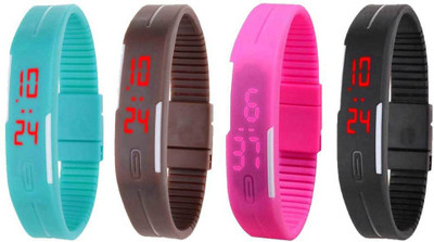 Kissu Led Magnet Band Combo of 4 Sky Blue, Brown, Pink And Black Watch - For Men & Women
Kissu Led Magnet Band Combo of 4 Sky Blue, Brown, Pink And Black Watch - For Men & Women