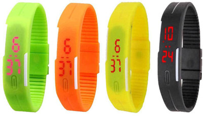 Kissu Led Magnet Band Combo of 4 Green, Orange, Yellow And Black Watch - For Men & Women
Kissu Led Magnet Band Combo of 4 Green, Orange, Yellow And Black Watch - For Men & Women
