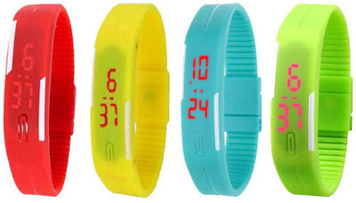 Kissu Led Magnet Band Combo of 4 Red, Yellow, Sky Blue And Green Watch - For Men & Women
Kissu Led Magnet Band Combo of 4 Red, Yellow, Sky Blue And Green Watch - For Men & Women