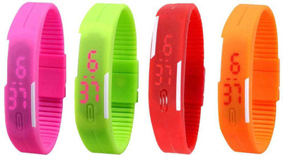 Kissu Led Magnet Band Combo of 4 Pink, Green, Red And Orange Watch - For Men & Women
Kissu Led Magnet Band Combo of 4 Pink, Green, Red And Orange Watch - For Men & Women