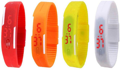 Kissu Led Magnet Band Combo of 4 Red, Orange, Yellow And White Watch - For Men & Women
Kissu Led Magnet Band Combo of 4 Red, Orange, Yellow And White Watch - For Men & Women