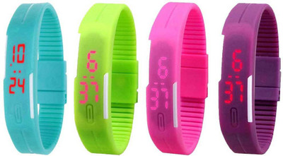 Kissu Led Magnet Band Combo of 4 Sky Blue, Green, Pink And Purple Watch - For Men & Women
Kissu Led Magnet Band Combo of 4 Sky Blue, Green, Pink And Purple Watch - For Men & Women