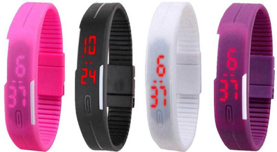 Kissu Led Magnet Band Combo of 4 Pink, Black, White And Purple Watch - For Men & Women
Kissu Led Magnet Band Combo of 4 Pink, Black, White And Purple Watch - For Men & Women