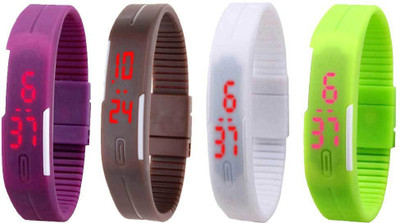 Kissu Led Magnet Band Combo of 4 Purple, Brown, White And Green Watch - For Men & Women
Kissu Led Magnet Band Combo of 4 Purple, Brown, White And Green Watch - For Men & Women