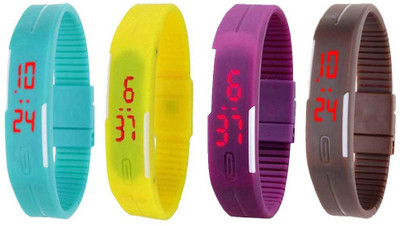Kissu Led Magnet Band Combo of 4 Sky Blue, Yellow, Purple And Brown Watch - For Men & Women
Kissu Led Magnet Band Combo of 4 Sky Blue, Yellow, Purple And Brown Watch - For Men & Women