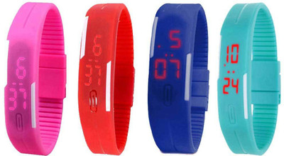 NS18 Silicone Led Magnet Band Watch Combo of 4 Pink, Red, Blue And Sky Blue Watch - For Couple
NS18 Silicone Led Magnet Band Watch Combo of 4 Pink, Red, Blue And Sky Blue Watch - For Couple