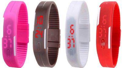 Kissu Led Magnet Band Combo of 4 Pink, Brown, White And Red Watch - For Men & Women
Kissu Led Magnet Band Combo of 4 Pink, Brown, White And Red Watch - For Men & Women
