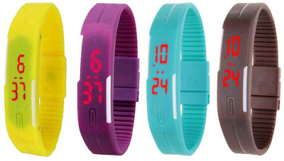 Kissu Led Magnet Band Combo of 4 Yellow, Purple, Sky Blue And Brown Watch - For Men & Women
Kissu Led Magnet Band Combo of 4 Yellow, Purple, Sky Blue And Brown Watch - For Men & Women