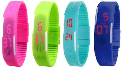Kissu Led Magnet Band Combo of 4 Pink, Green, Sky Blue And Blue Watch - For Men & Women
Kissu Led Magnet Band Combo of 4 Pink, Green, Sky Blue And Blue Watch - For Men & Women
