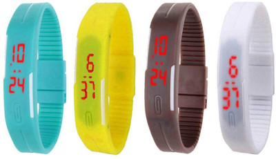 Kissu Led Magnet Band Combo of 4 Sky Blue, Yellow, Brown And White Watch - For Men & Women
Kissu Led Magnet Band Combo of 4 Sky Blue, Yellow, Brown And White Watch - For Men & Women