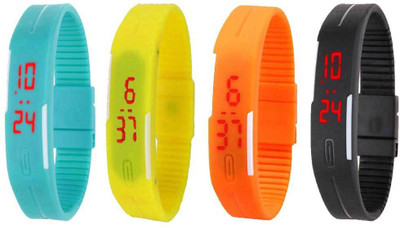 Kissu Led Magnet Band Combo of 4 Sky Blue, Yellow, Orange And Black Watch - For Men & Women
Kissu Led Magnet Band Combo of 4 Sky Blue, Yellow, Orange And Black Watch - For Men & Women