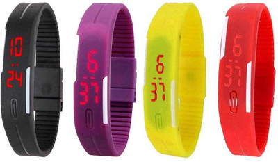 Kissu Led Magnet Band Combo of 4 Black, Purple, Yellow And Red Watch - For Men & Women
Kissu Led Magnet Band Combo of 4 Black, Purple, Yellow And Red Watch - For Men & Women