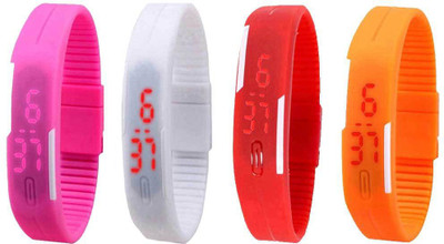 Kissu Led Magnet Band Combo of 4 Pink, White, Red And Orange Watch - For Men & Women
Kissu Led Magnet Band Combo of 4 Pink, White, Red And Orange Watch - For Men & Women