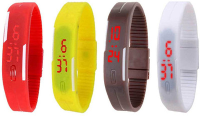 Kissu Led Magnet Band Combo of 4 Red, Yellow, Brown And White Watch - For Men & Women
Kissu Led Magnet Band Combo of 4 Red, Yellow, Brown And White Watch - For Men & Women