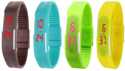 Kissu Led Magnet Band Combo of 4 Brown, Sky Blue, Green And Yellow Watch - For Men & Women
Kissu Led Magnet Band Combo of 4 Brown, Sky Blue, Green And Yellow Watch - For Men & Women