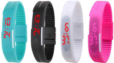 Kissu Led Magnet Band Combo of 4 Sky Blue, Black, White And Pink Watch - For Men & Women
Kissu Led Magnet Band Combo of 4 Sky Blue, Black, White And Pink Watch - For Men & Women