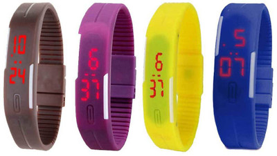 Kissu Led Magnet Band Combo of 4 Brown, Purple, Yellow And Blue Watch - For Men & Women
Kissu Led Magnet Band Combo of 4 Brown, Purple, Yellow And Blue Watch - For Men & Women