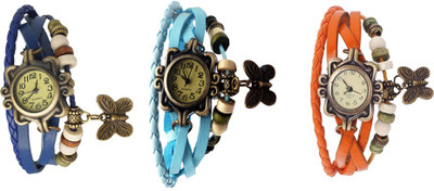 NS18 Vintage Butterfly Rakhi Watch Combo of 3 Blue, Sky Blue And Orange Watch - For Women
NS18 Vintage Butterfly Rakhi Watch Combo of 3 Blue, Sky Blue And Orange Watch - For Women